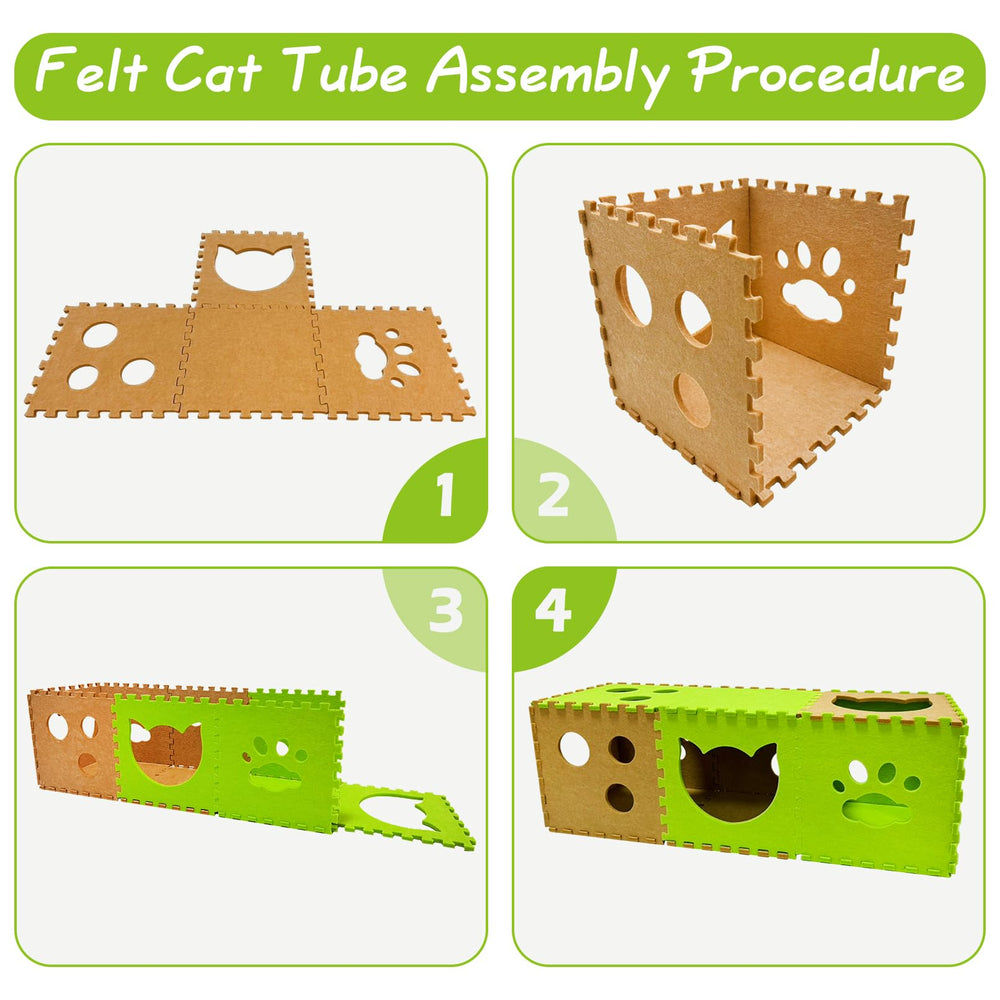 Apatal cat hideout compact when disassembled for space-saving storage.