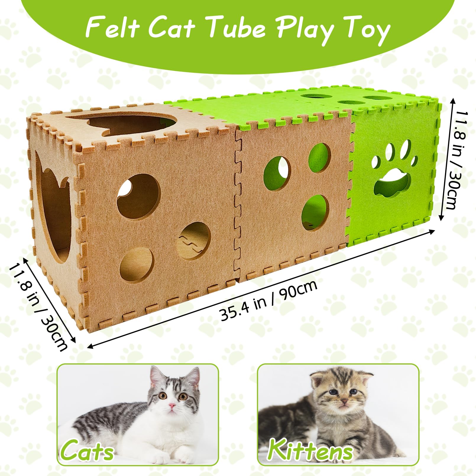 Apatal Cat Play Tunnel disassembled shows modular cubes for versatile setups.
