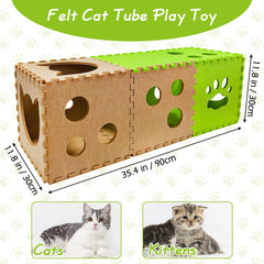 Apatal Cat Play Tunnel disassembled shows modular cubes for versatile setups.