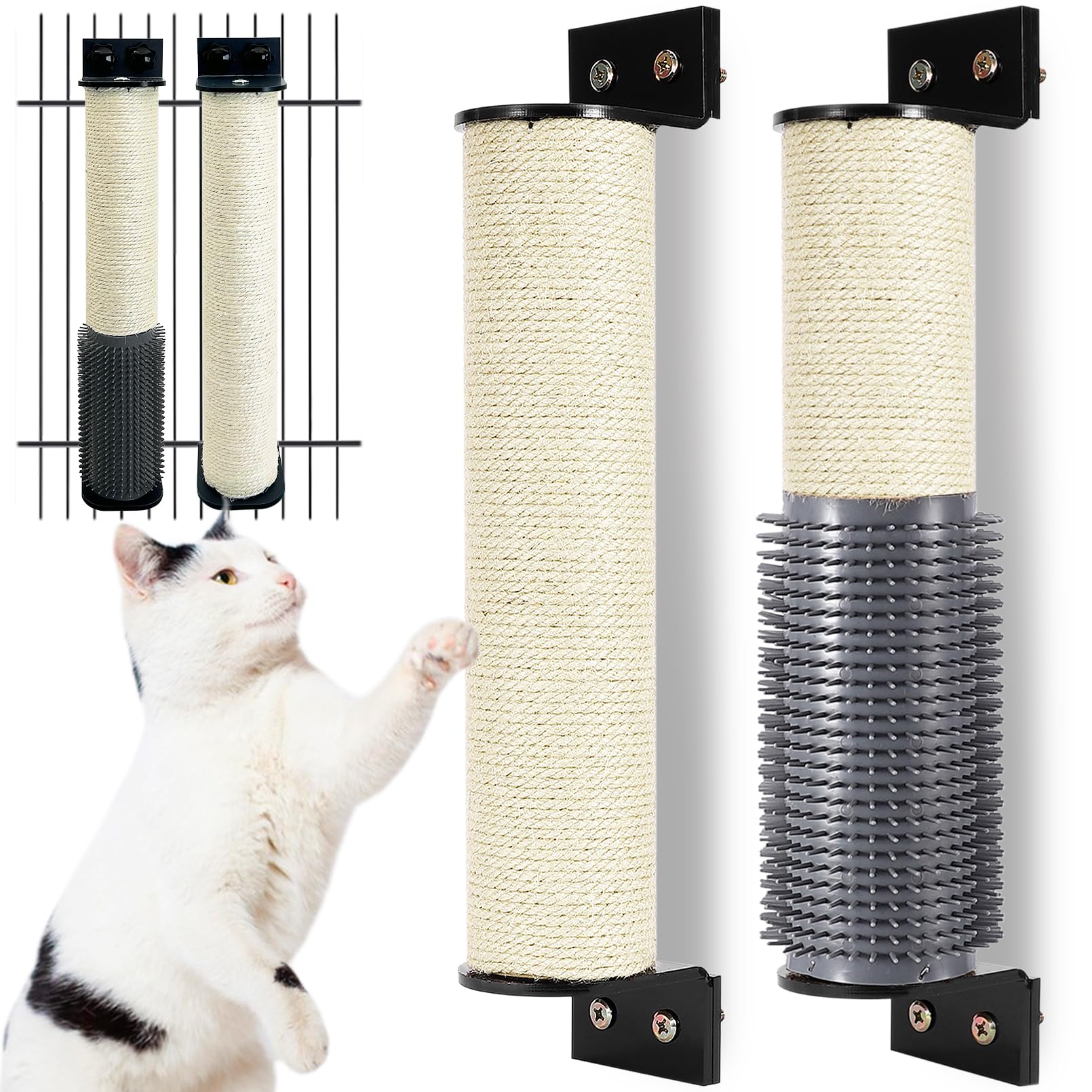 Apatal wall-mounted two-pack scratcher demonstrates versatile design for space saving and cats' play