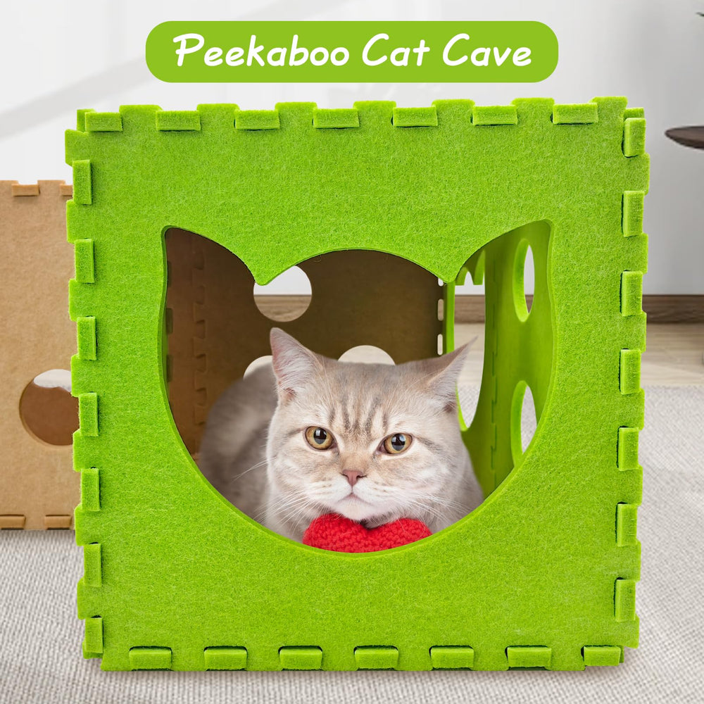 Apatal Felt tunnel highlights scratch-resistant material for daily play.
