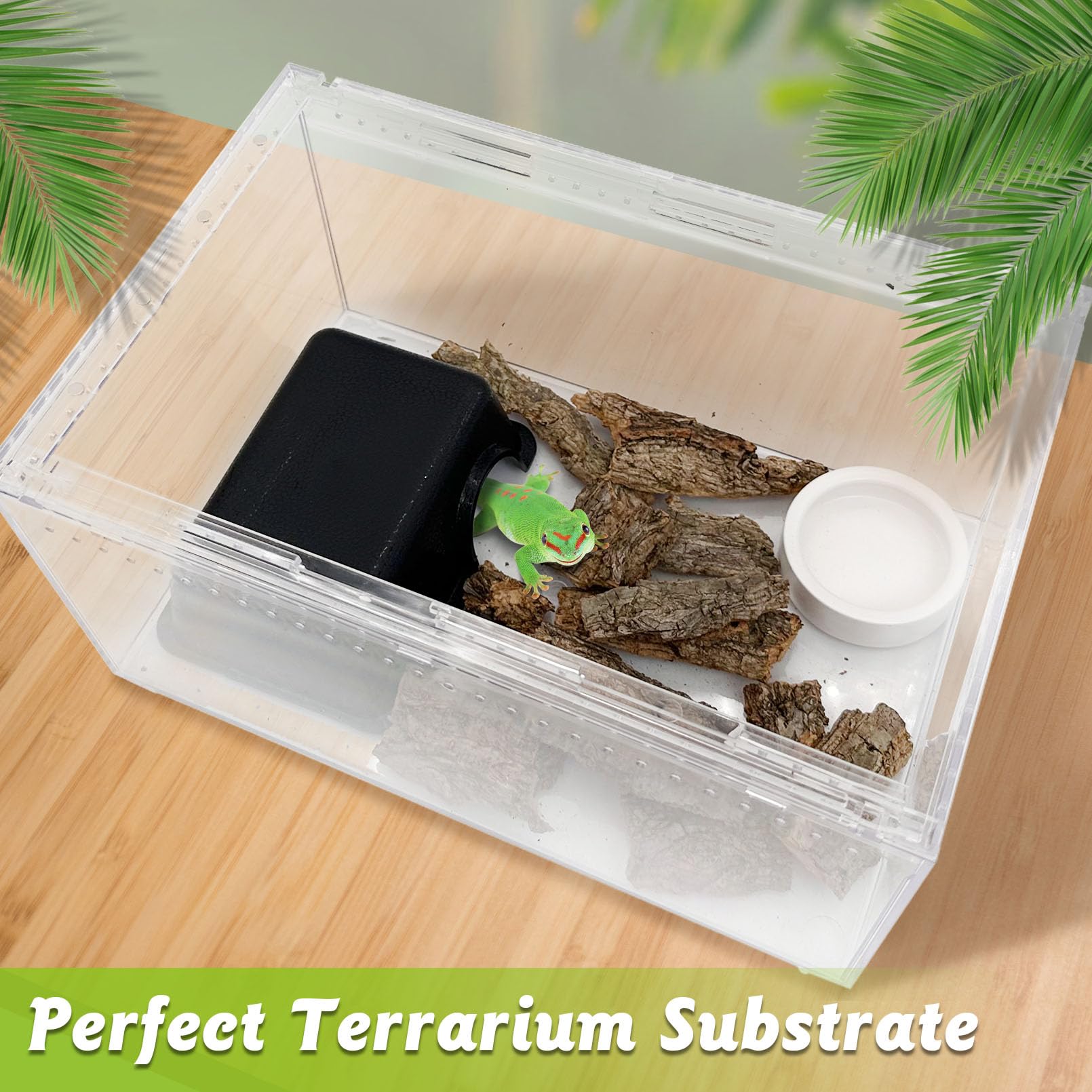 Apatal Reptile Cork Bark bulk 1.5 lb—natural moss-friendly surface supports habitat enrichment.