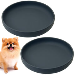 Apatal silicone dog bowl set, two-pack flat design for mess-free feeding.