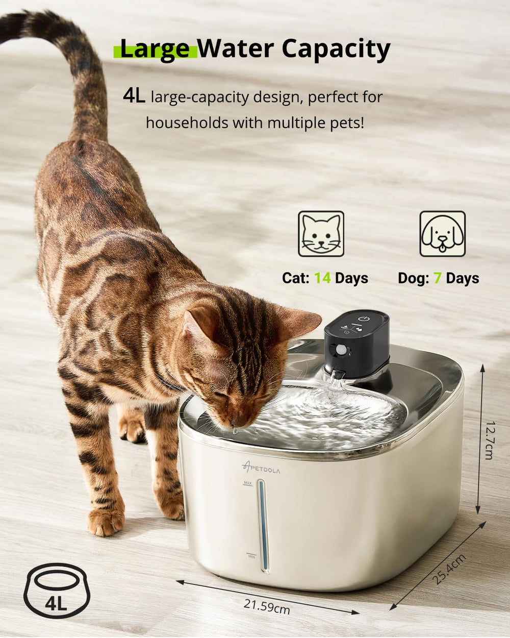APETDOLA 6-layer filtration system image emphasizing clean water