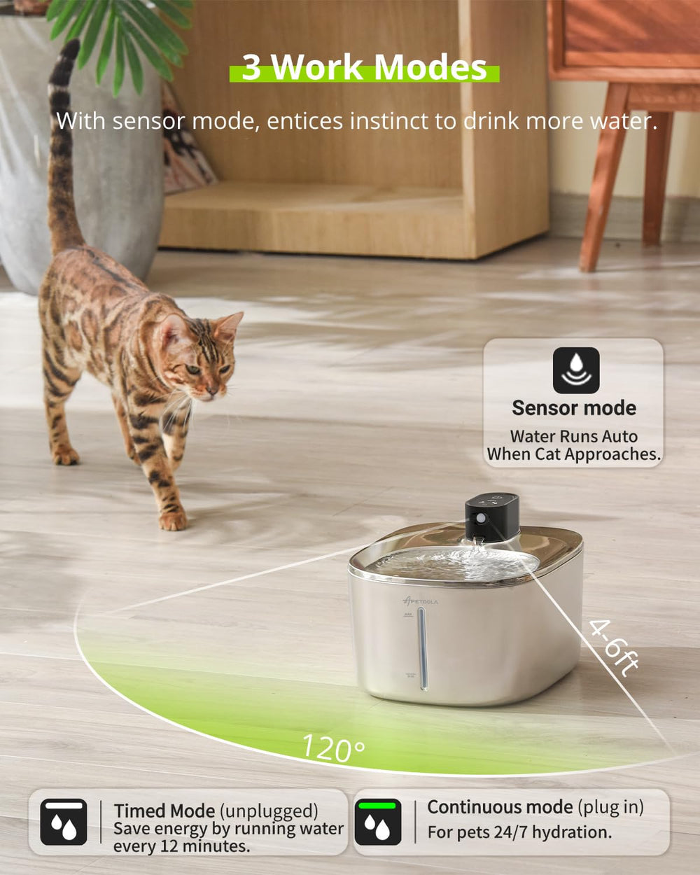 APETDOLA stainless steel finish close-up highlights durable, easy-to-clean surface
