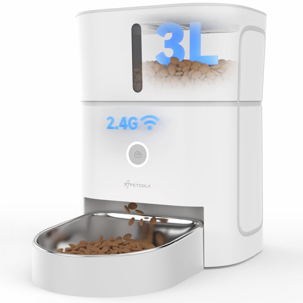 APETDOLA automatic cat feeder front view showing compact design and reliability
