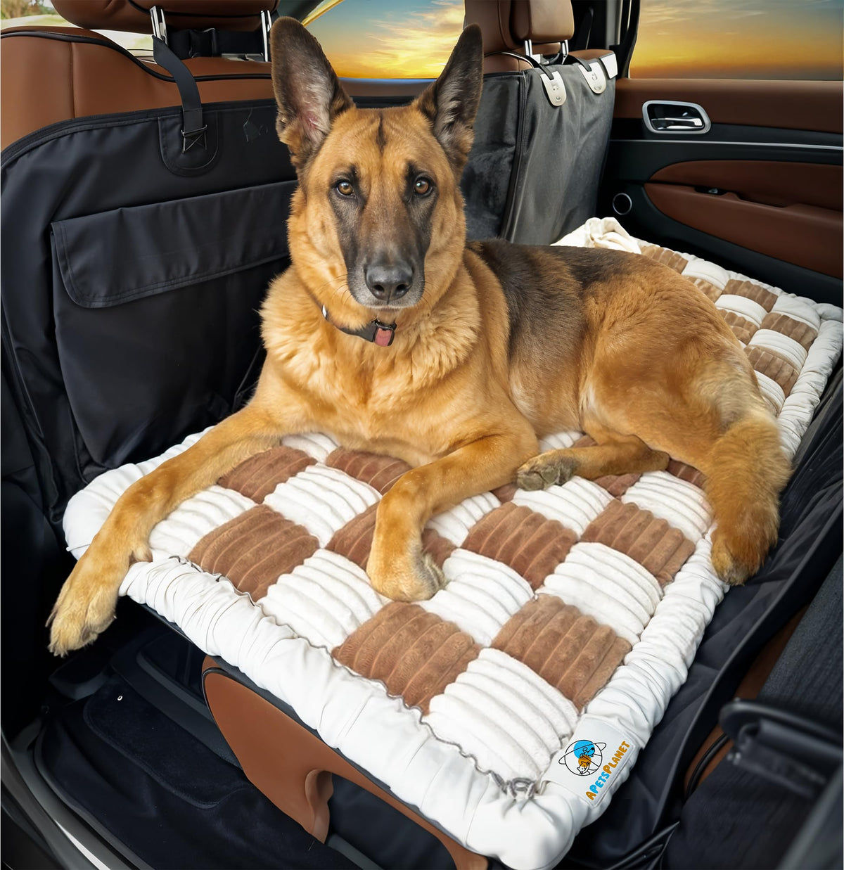 APetsPlanet backseat extender dog bed fit in car for comfy trips