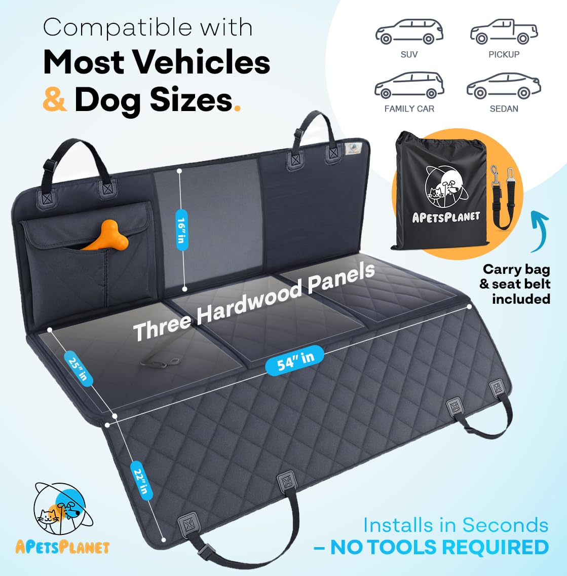 APetsPlanet storage-pocket design keeps toys and treats organized