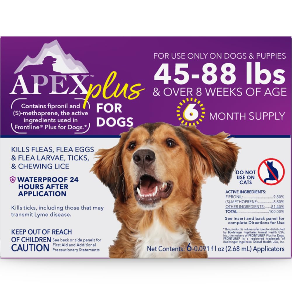 APEX PLUS large-dog flea treatment application on the back for thorough protection
