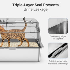 Aphyxen anti-slip sticker keeps the litter box steady during digging.