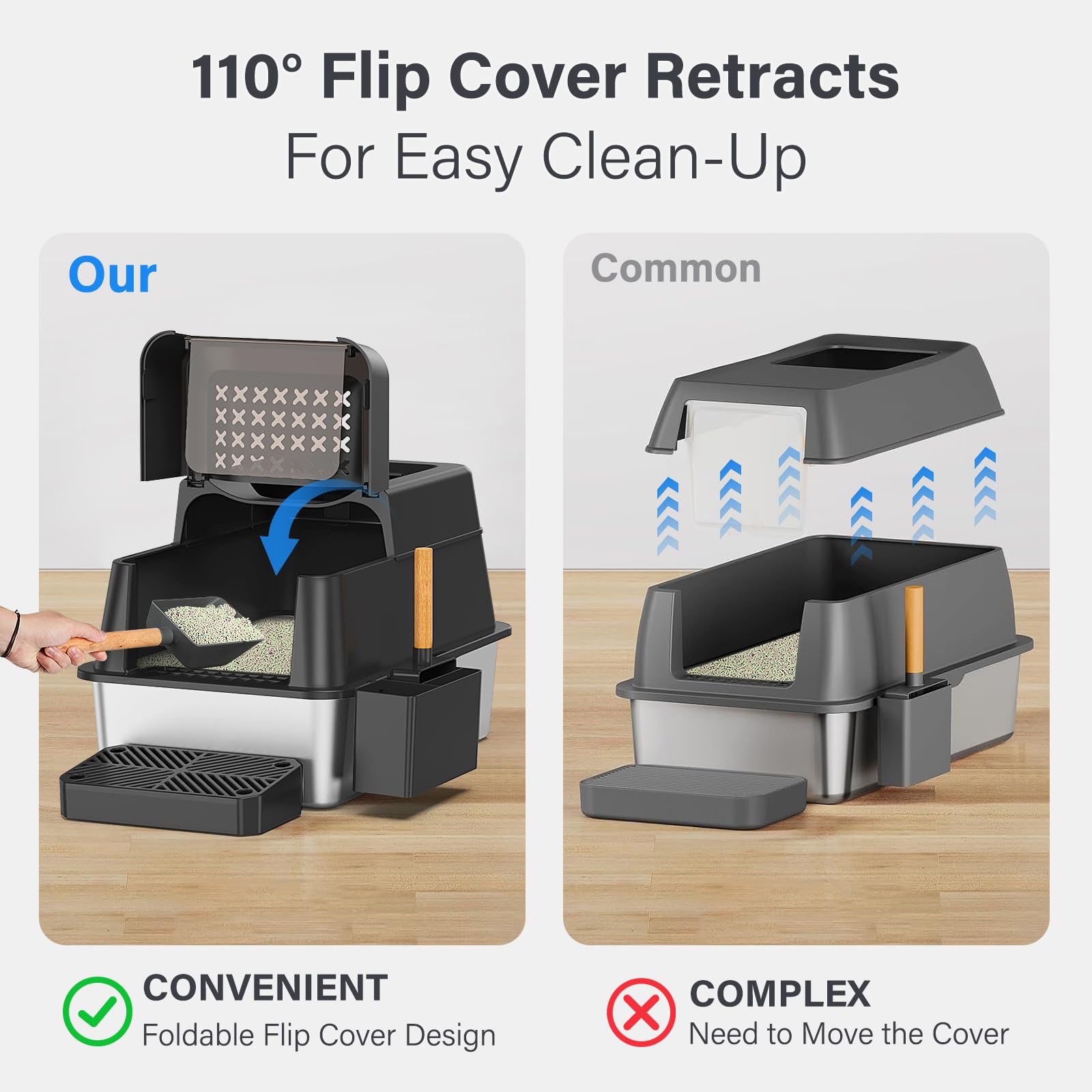 Aphyxen flip-top lid close-up shows easy scooping access.