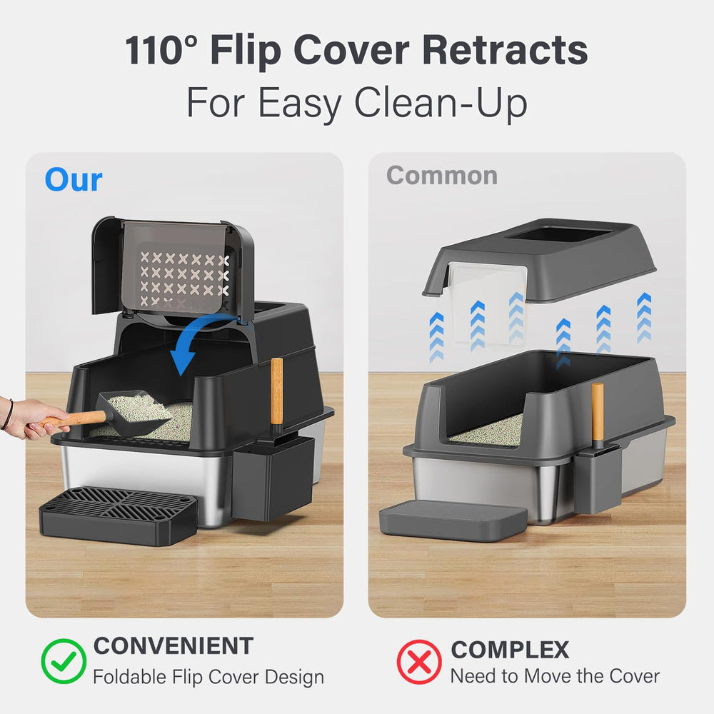 Aphyxen flip-top lid close-up shows easy scooping access.