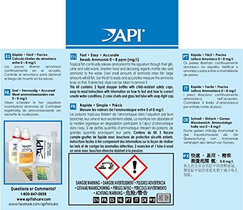 API Ammonia 130-Test Kit drops provide reagents for reliable readings