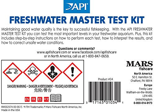 API Freshwater Master Test Kit color card showing easy parameter matching.