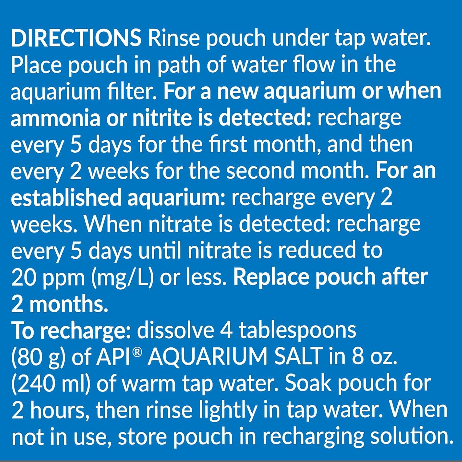 API NITRA-ZORB pouch in aquarium setup supports toxin removal for healthier water.