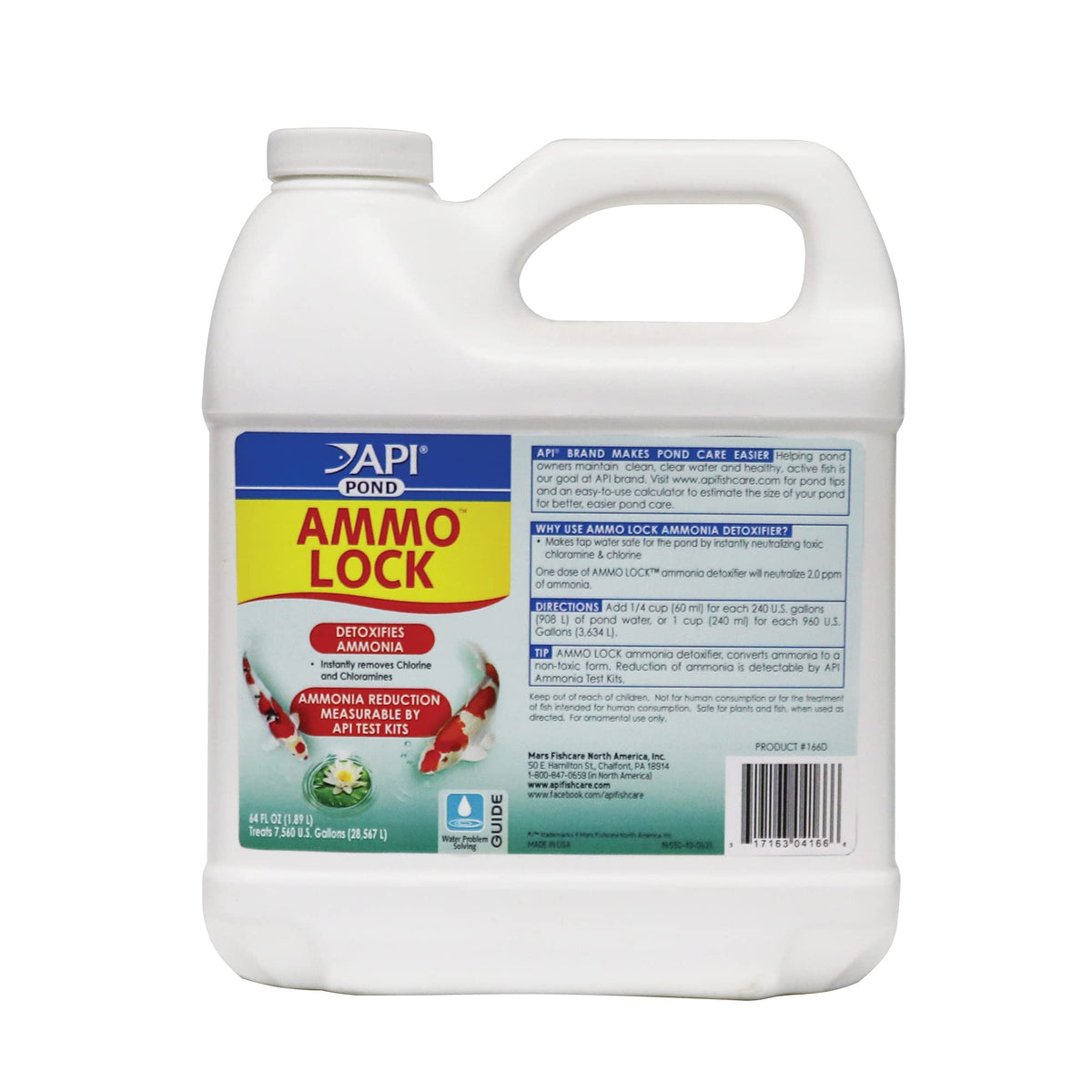 API POND AMMO-LOCK bottle-front view showing easy ammonia detox for ponds.