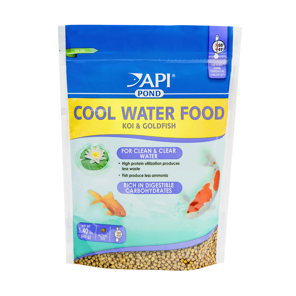 API POND COOL WATER FOOD bag showing 1.40-pound packaging for cool-water fish.