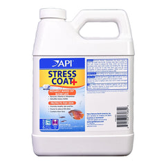 API STRESS COAT bottle pour illustrating immediate water conditioning for safe fish