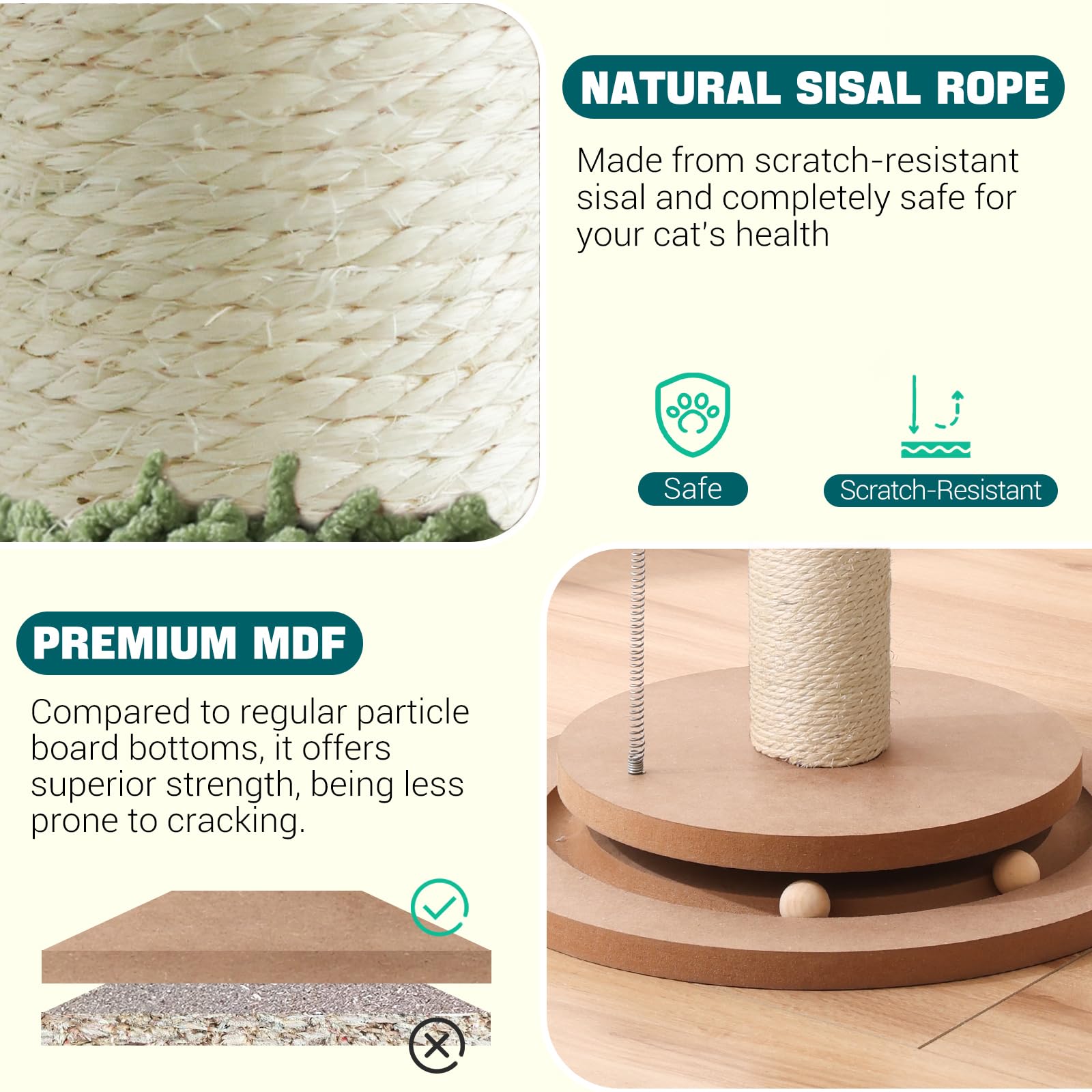 Aplatho cat scratching post assembly step highlights quick setup