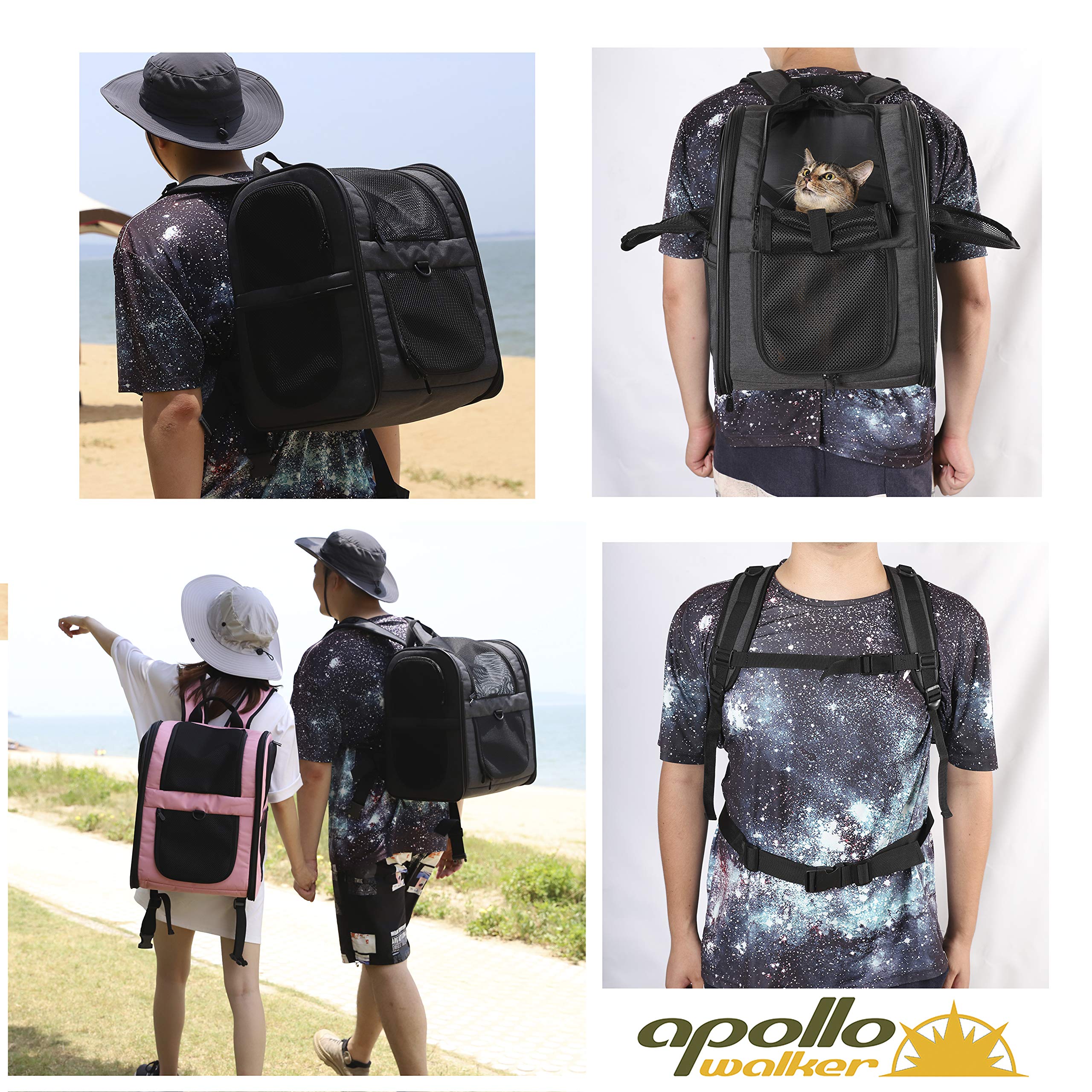 Apollo Walker adjustable chest and waist straps for stable wear on hikes