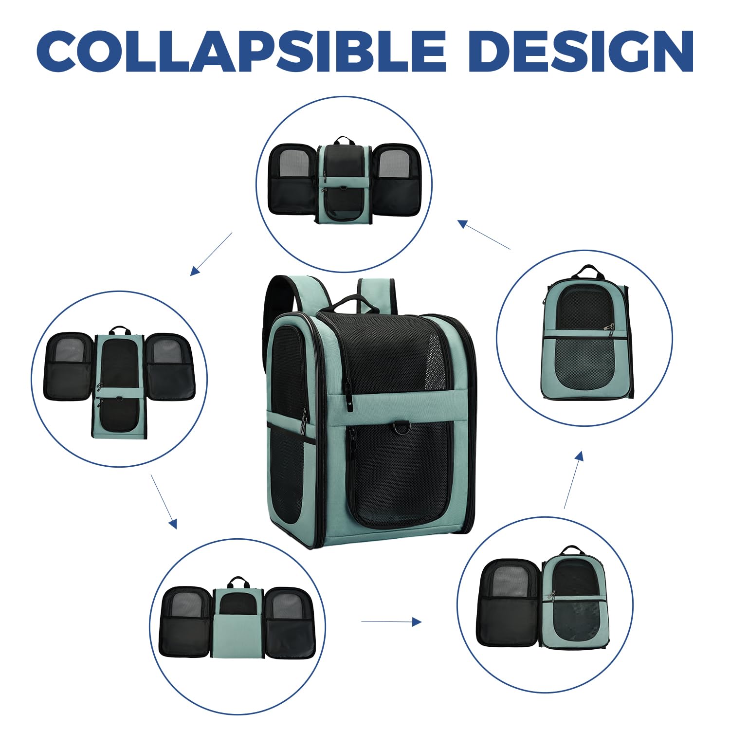 Apollo Walker blue back panel and padded straps support comfortable carry on long walks