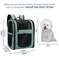 Apollo Walker carrier backpack blue side storage shows expandable pockets for pet essentials