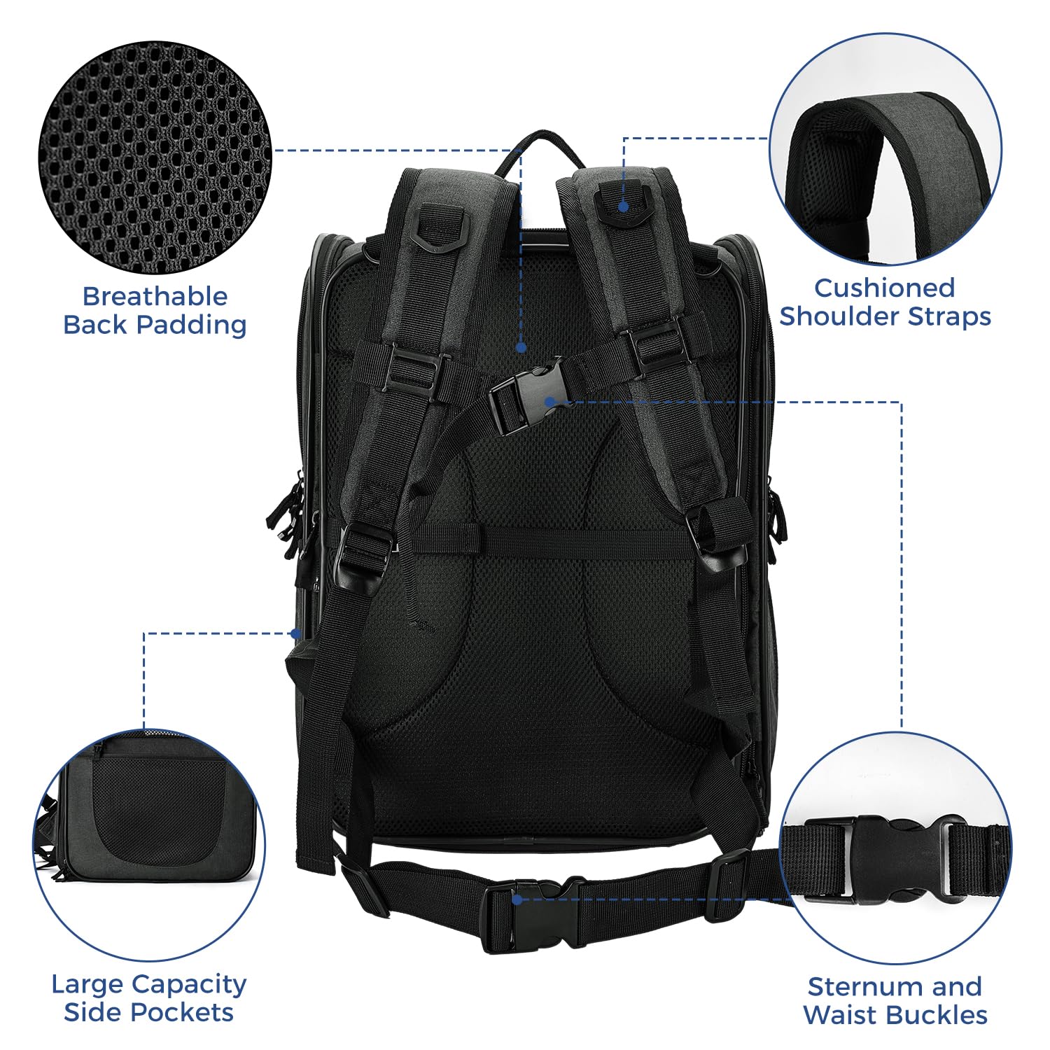 Apollo Walker pet carrier backpack leash tether adds safety during outings.