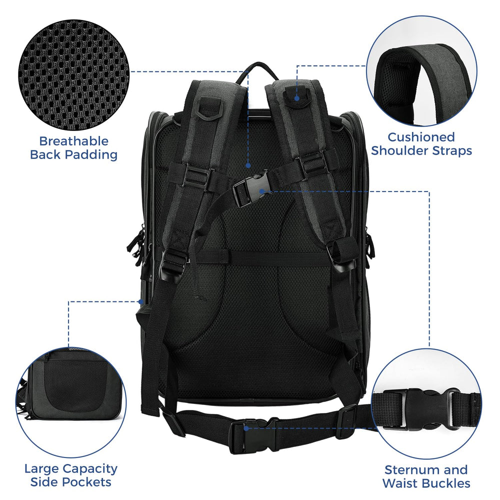 Apollo Walker pet carrier backpack leash tether adds safety during outings.