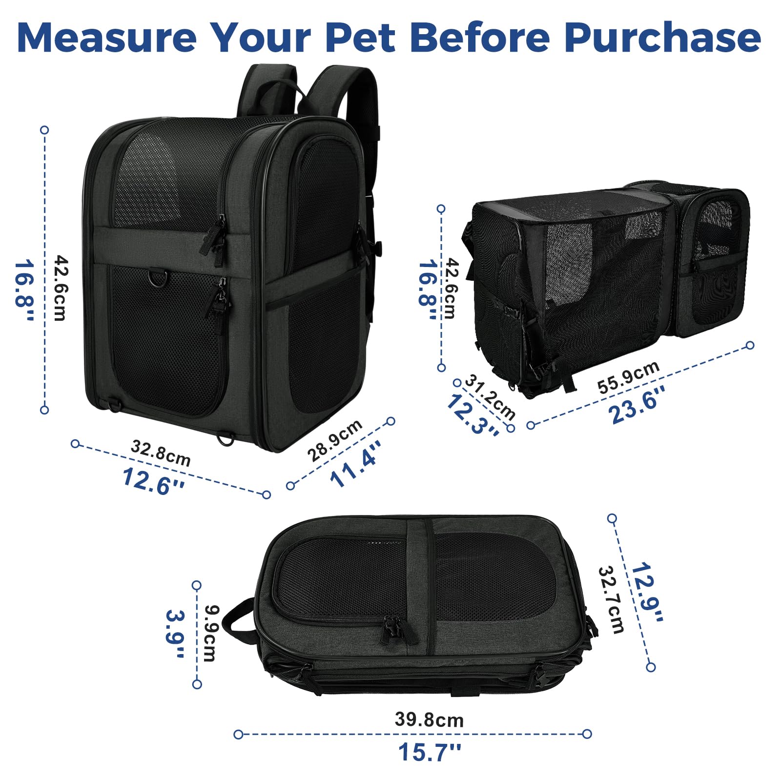 Apollo Walker pet carrier backpack ventilated design improves airflow for comfort.
