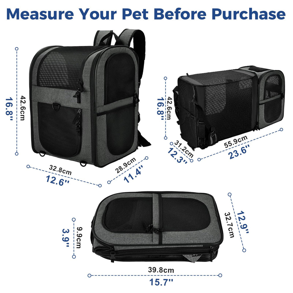 Apollo Walker pet carrier backpack ventilated design enhances airflow for comfortable use.