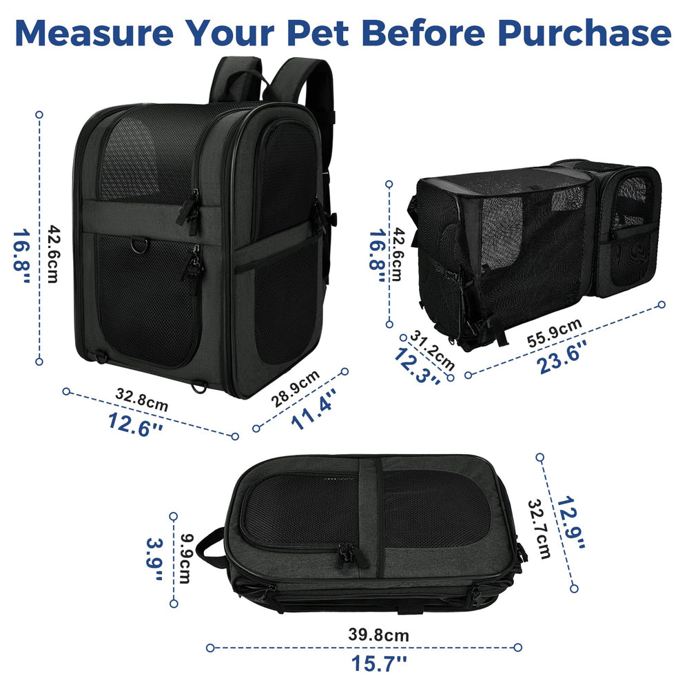 Apollo Walker pet carrier backpack ventilated design improves airflow for comfort.