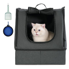 Apollo Walker portable cat travel litter box opened to show roomy interior for cats.