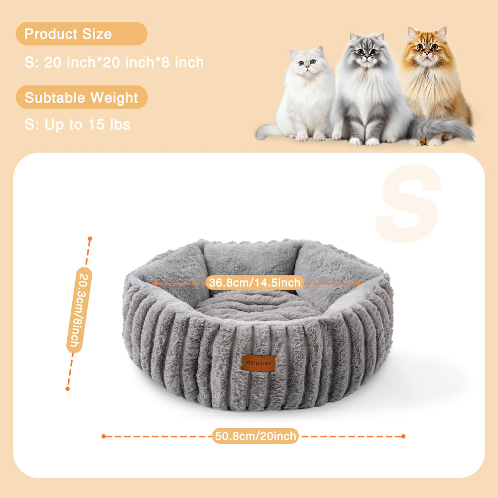 APPKER indoor-use cat bed provides plush comfort during naps.
