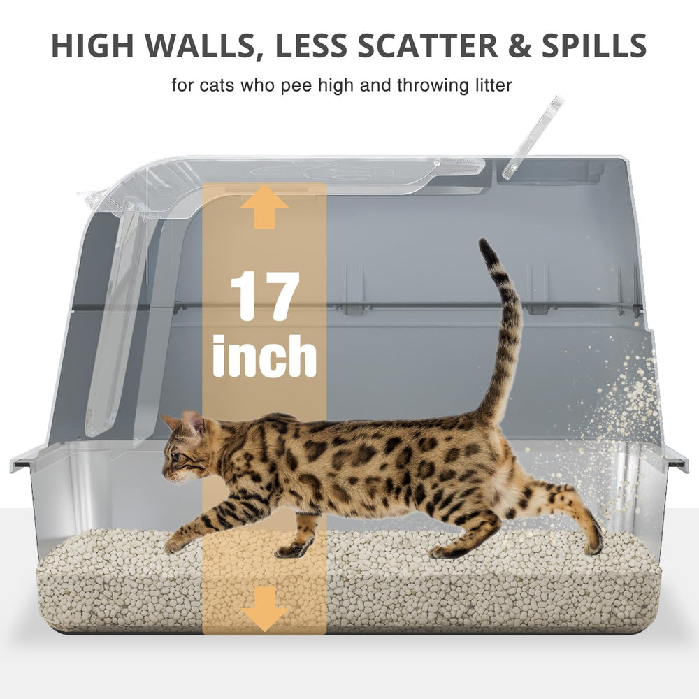APPKER 120 degree flip lid on the litter box lets cats observe surroundings.
