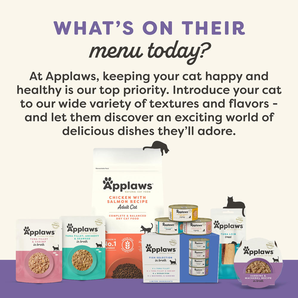 Applaws grain-free wet cat food pack 8 cups for balanced hydration.