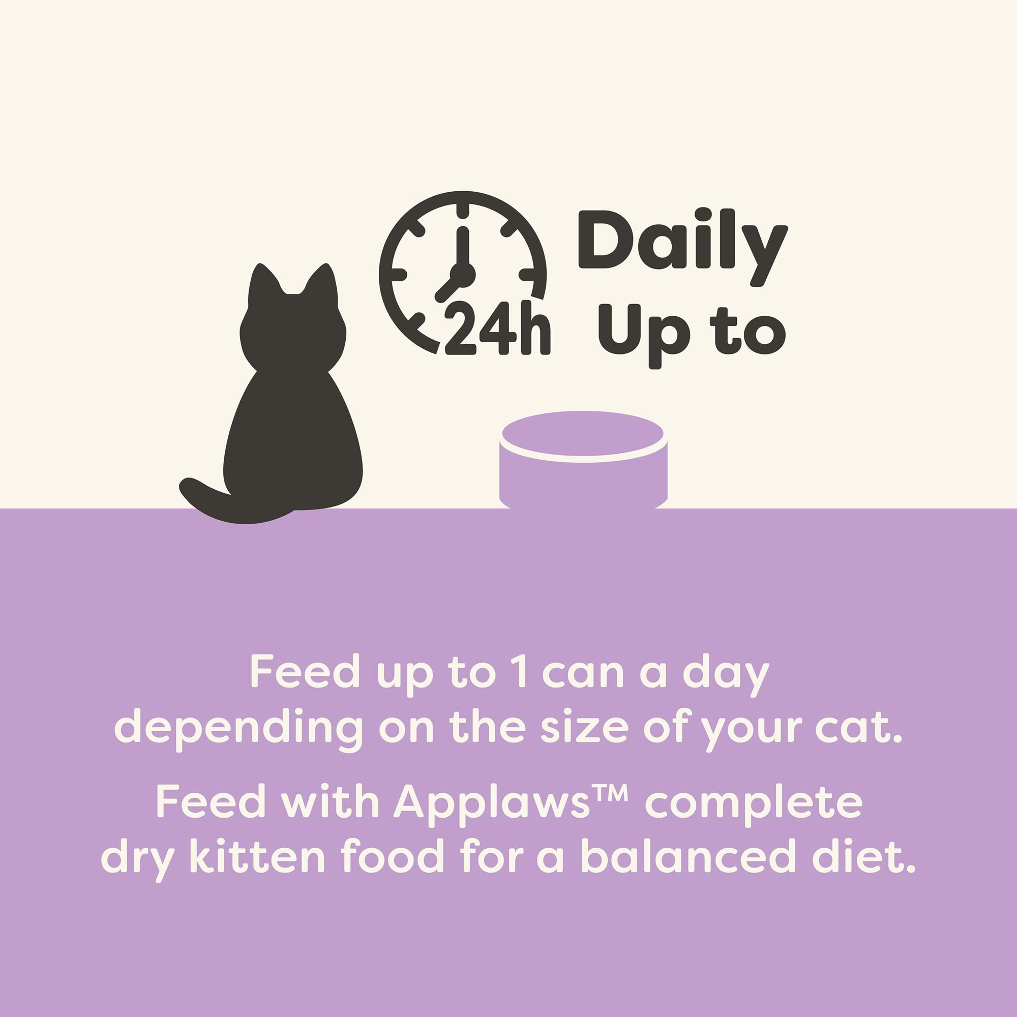 Applaws kitten mealtime ritual with broth-based serving and hydration appeal.