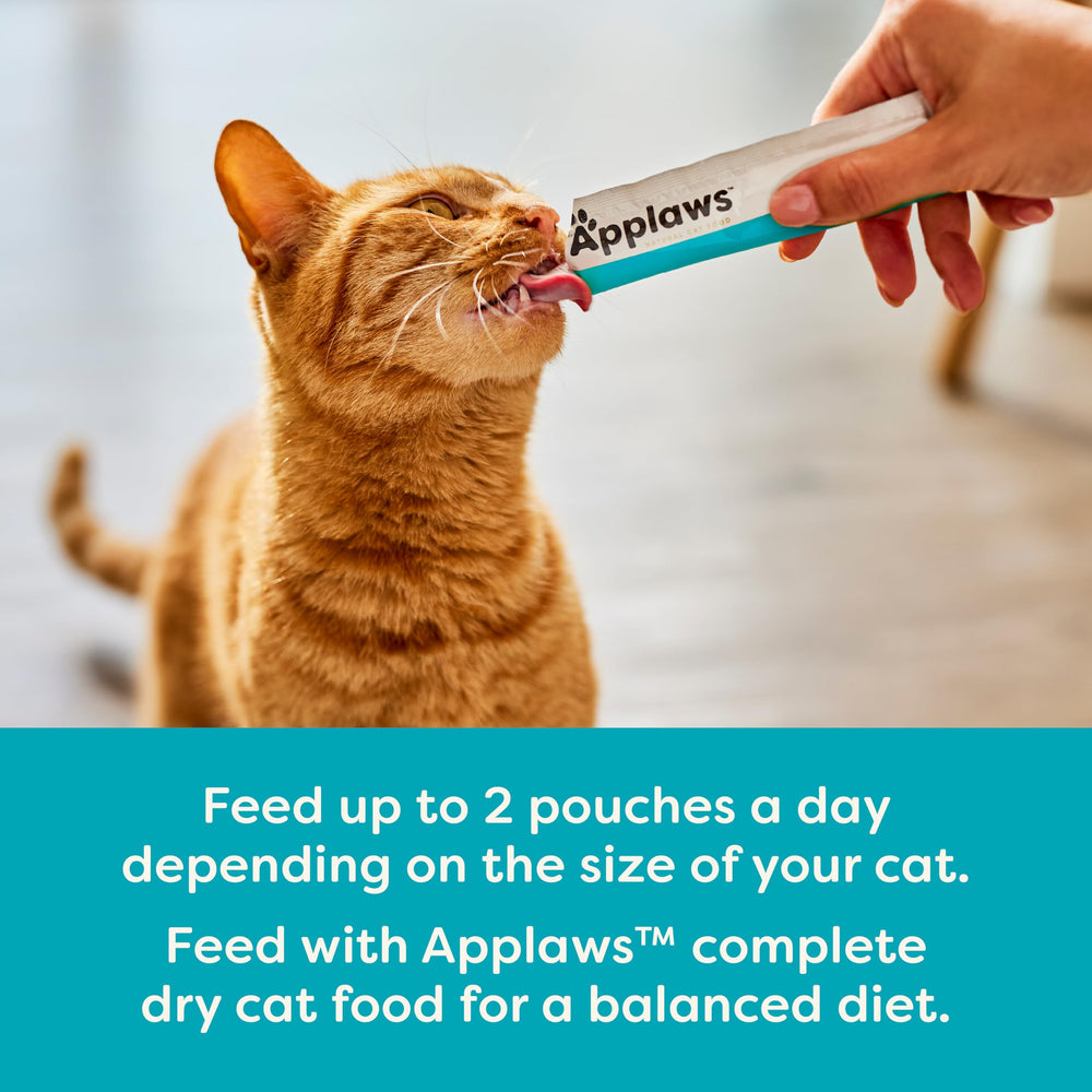 Applaws lickable treats tuna puree served over food boosts mealtime variety.