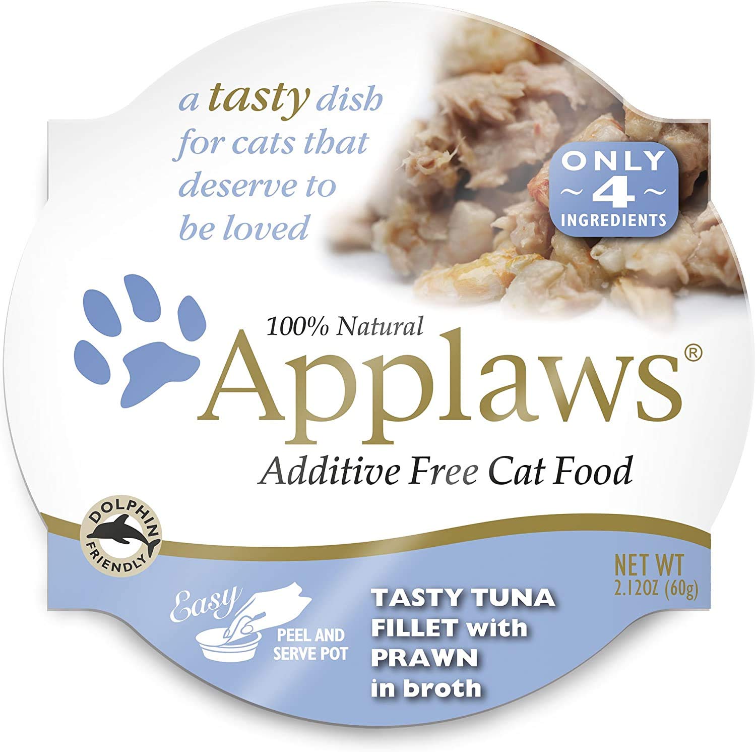 Applaws Peel and Serve dinner open, ready for a cat's tasty bite.