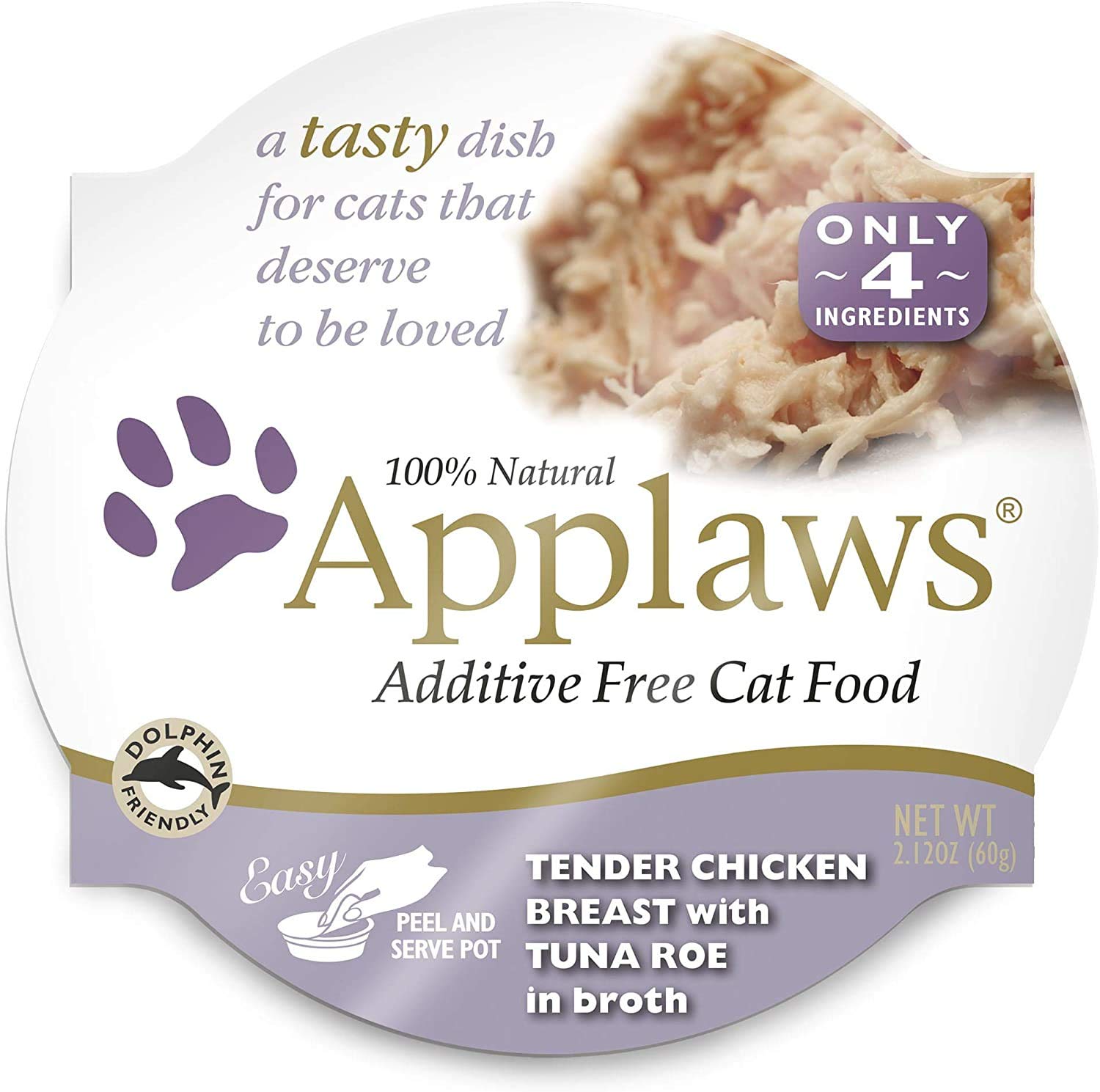 Applaws Peel and Serve label close-up highlighting convenient peel-and-serve design.