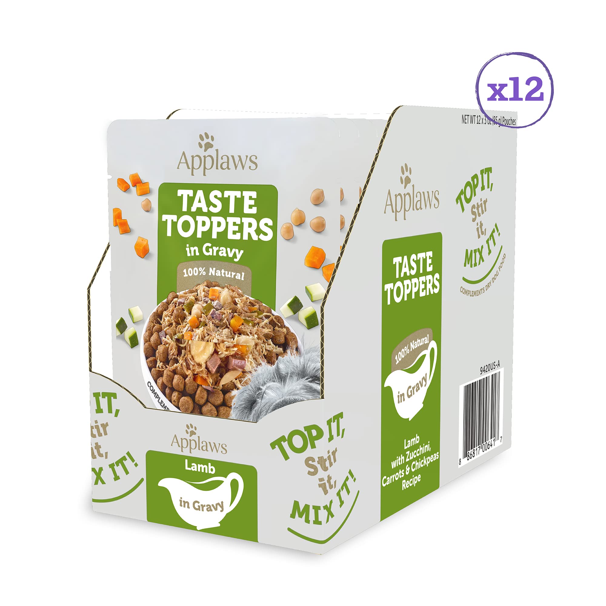 Applaws Taste Toppers gravy-broth-pour adds savory moisture to meals for easier mixing.
