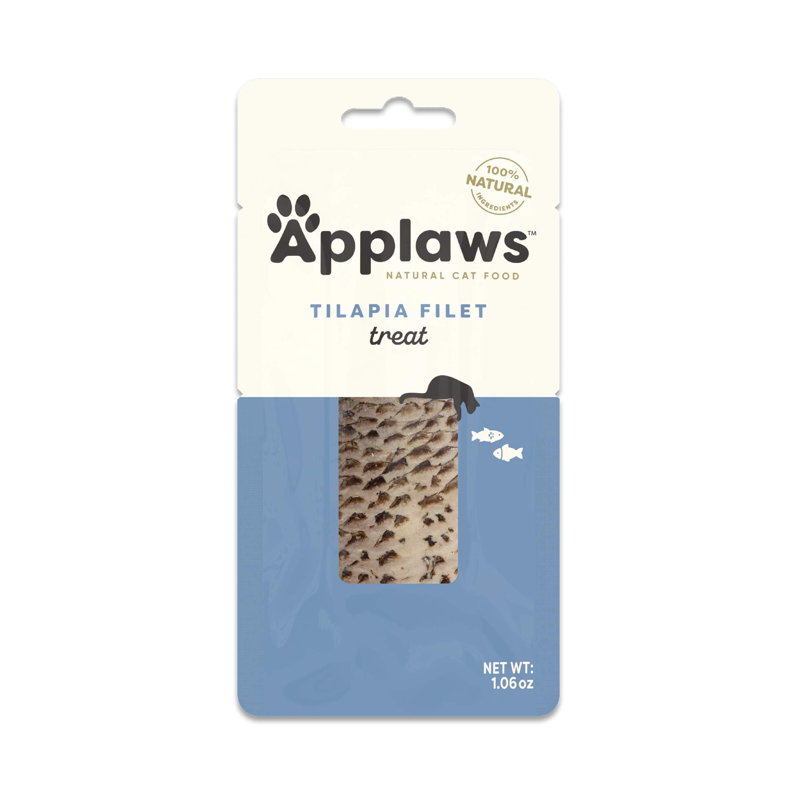 Applaws Tilapia Loin Treat Open Sachet releasing aroma.