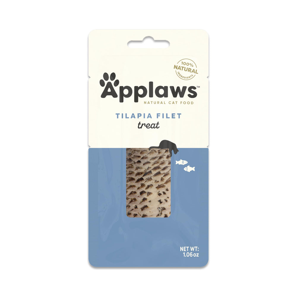 Applaws Tilapia Loin Treat Open Sachet releasing aroma.
