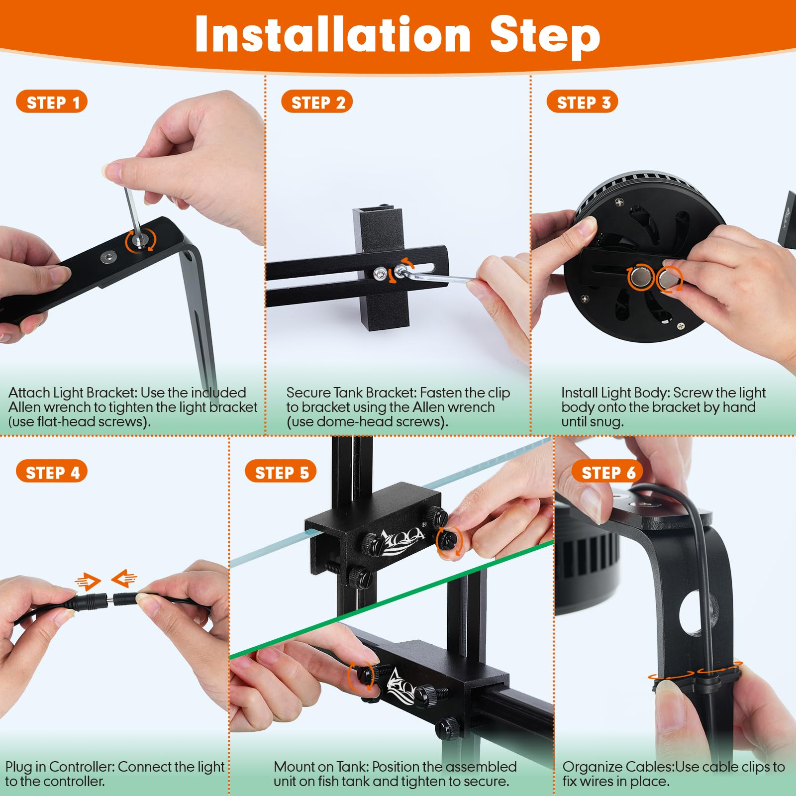 AQQA clip-on stream light full-spectrum mode provides daylight-like illumination.