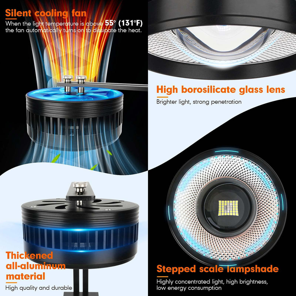 AQQA clip-on stream light white mode supports plant growth visualization.