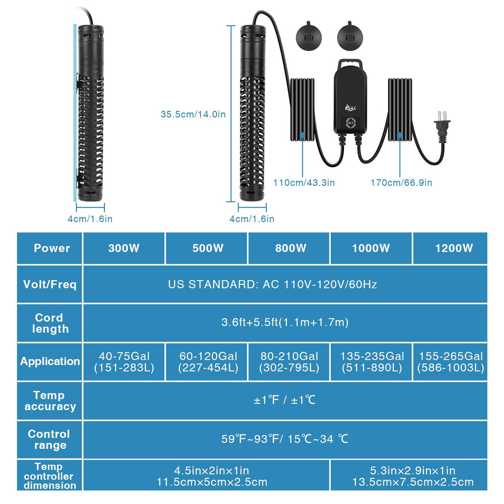 AQQA Aquarium Heater maintenance image emphasizes regular cleaning to extend life.