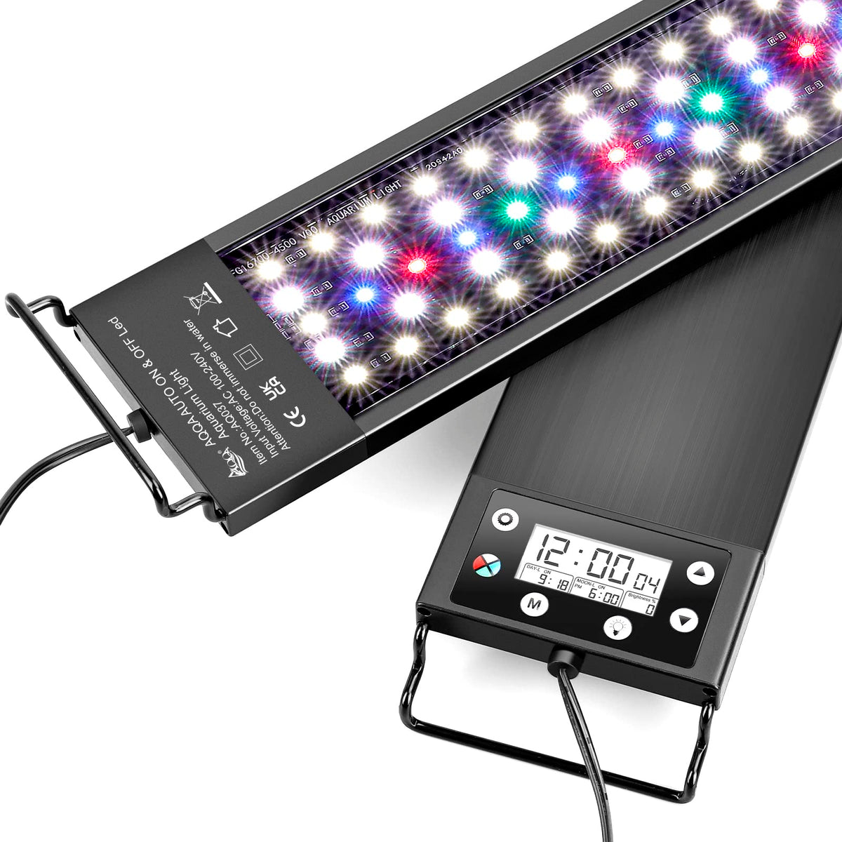 AQQA aquarium light full-spectrum panel enhances color and clarity in tanks.