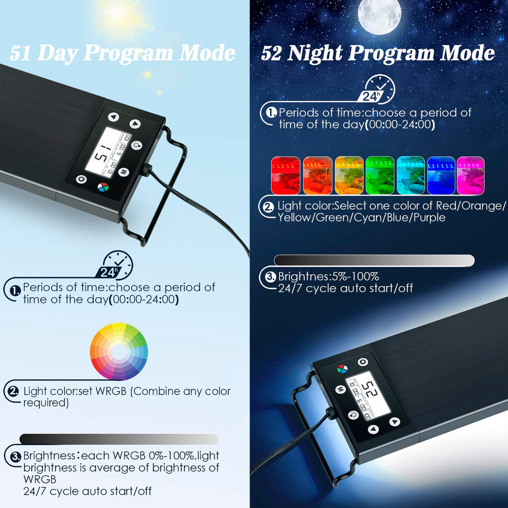 AQQA Aquarium Light LED beads closeup shows bright color rendering for vivid underwater scenes.