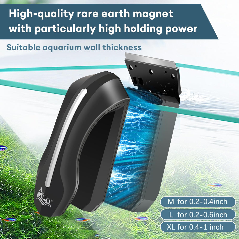AQQA aquarium magnet acrylic scraper blade highlights compatibility with acrylic tanks.