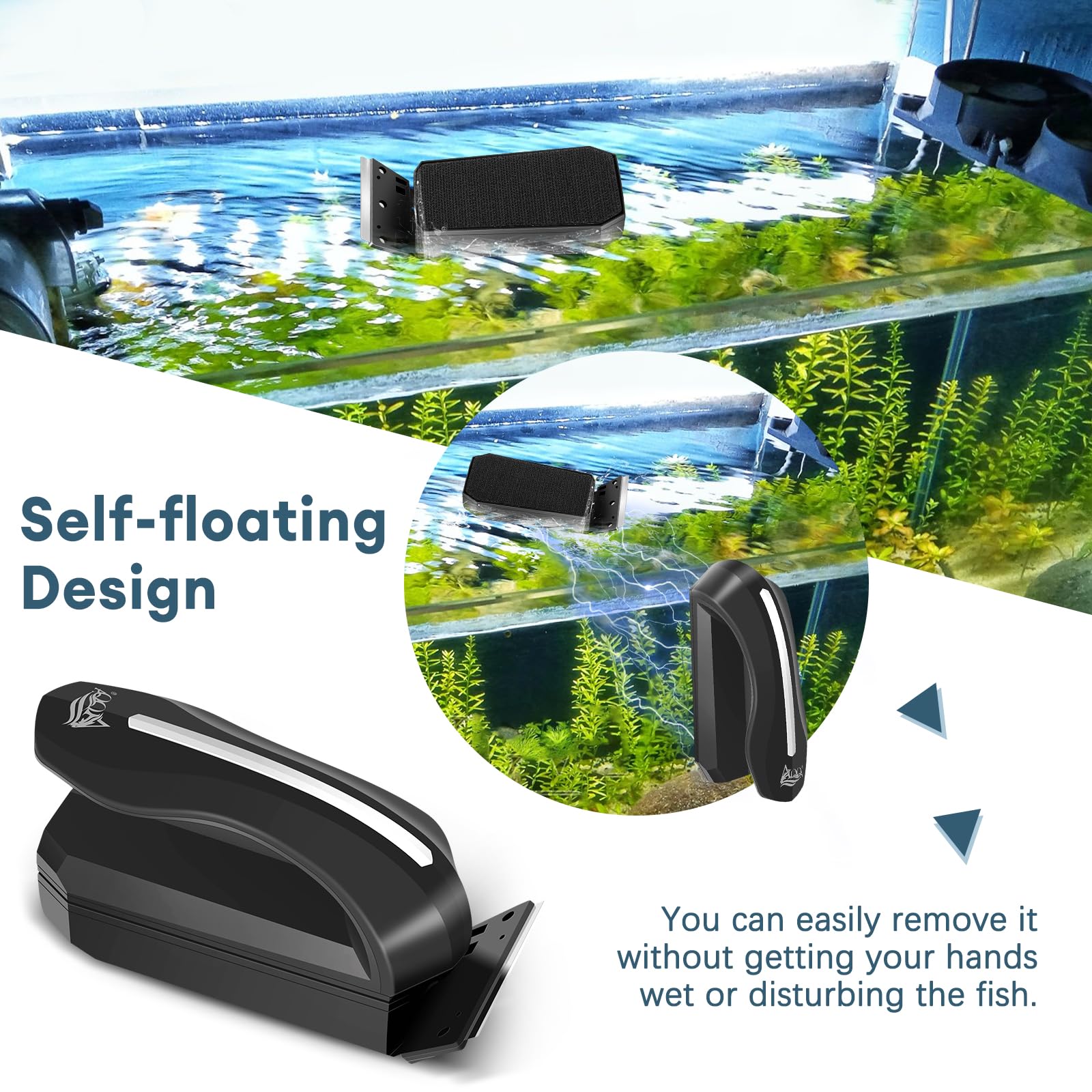 AQQA outer felt cleaning surface prevents scratches during exterior tank scrubbing.