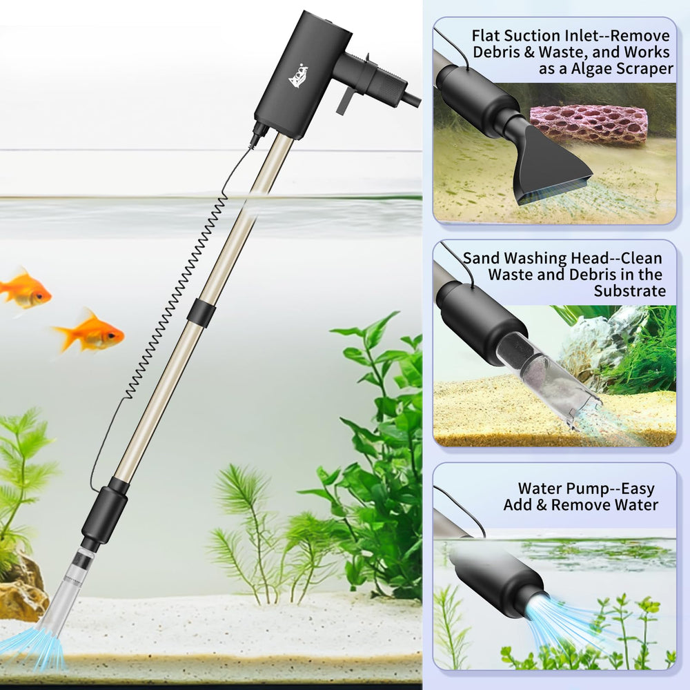 AQQA 2m hose with extension tubes reaches deep tanks for full cleaning access.